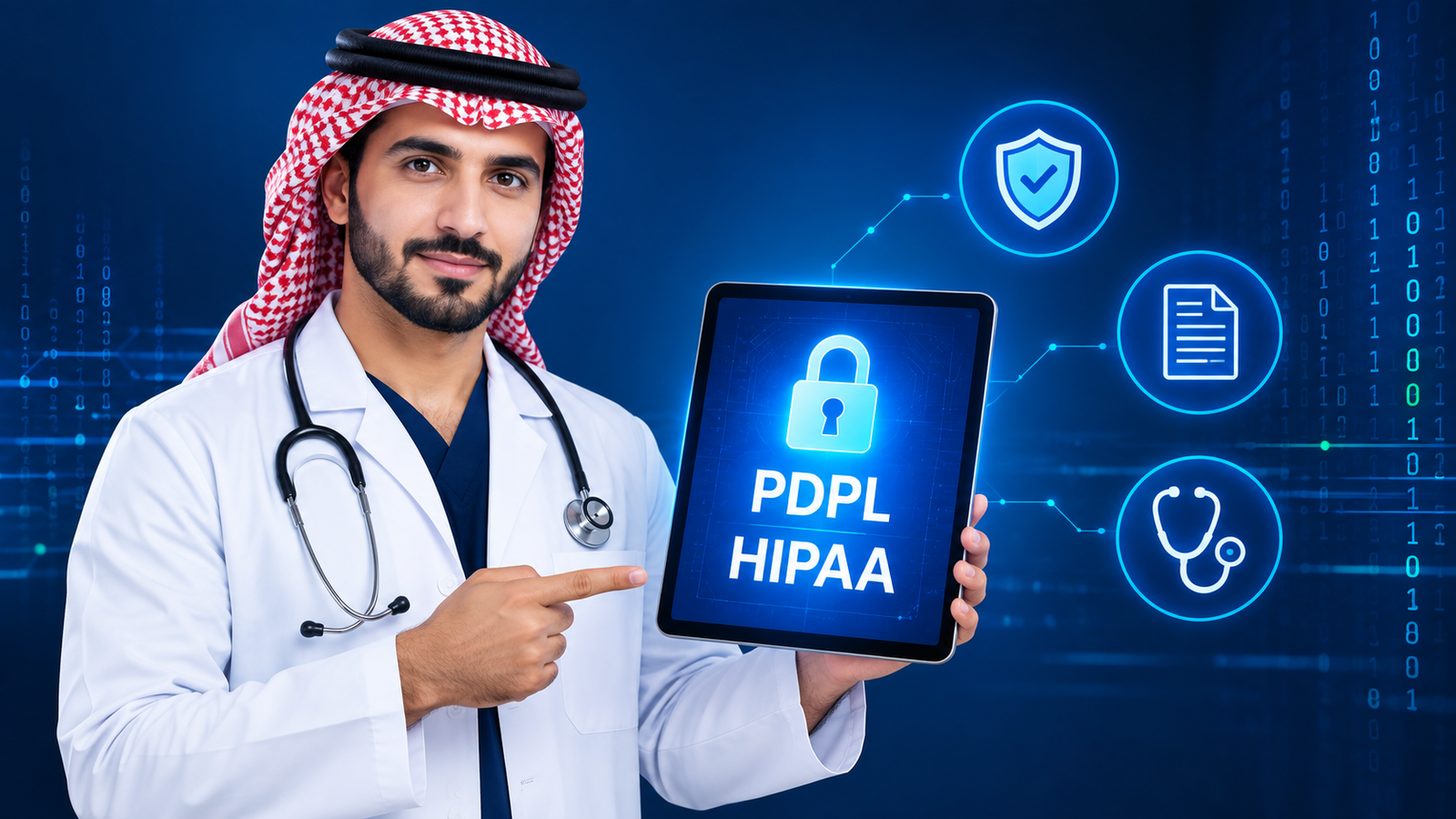 خصوصية وأمن البيانات الصحية: الامتثال لنظام حماية البيانات الشخصية السعودي (PDPL) وقانون HIPAA